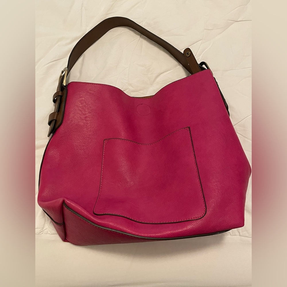 Pink and Brown Leather Purse